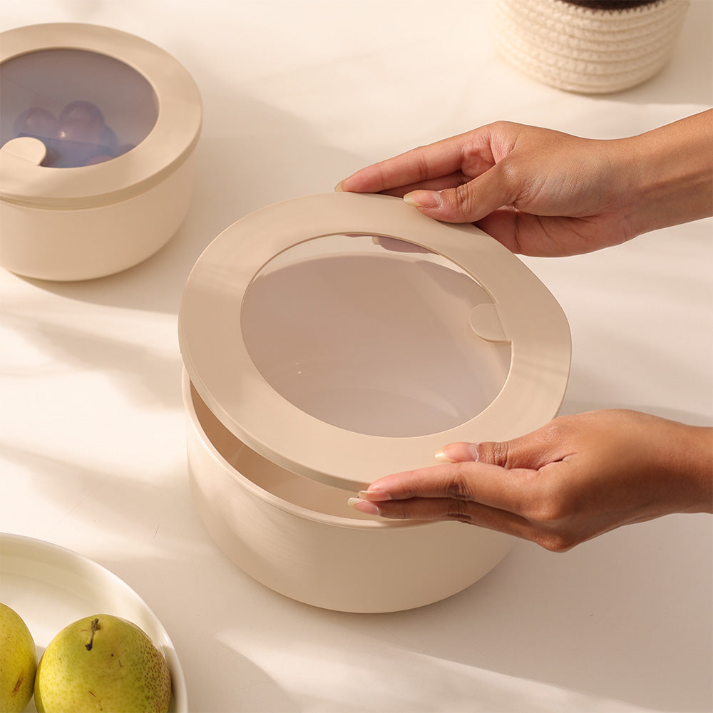 Store & More Round Storage Box 1800ml - Beige