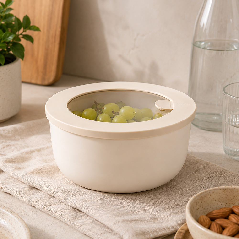Store & More Round Storage Box 850ml - Beige