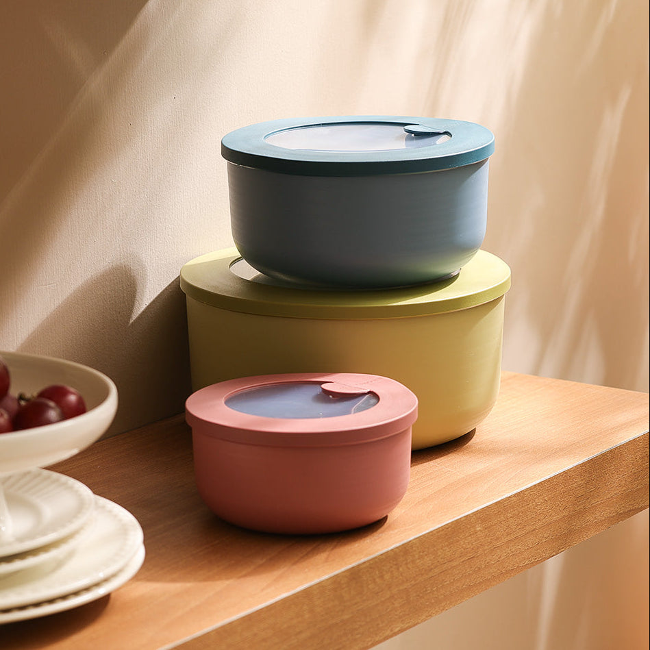 Store & More Round Storage Boxes, Set of 3 - Assorted