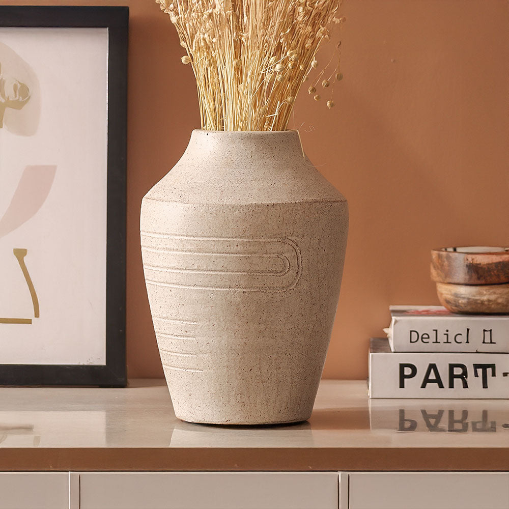 Storme Terracotta Vase Medium - Speckled Grey