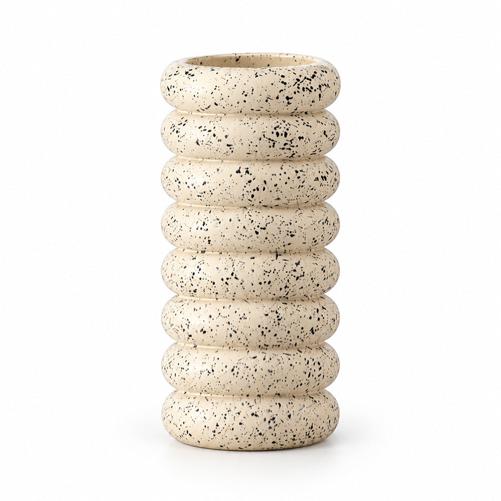 Strata Concrete Vase Small - Speckled Cream