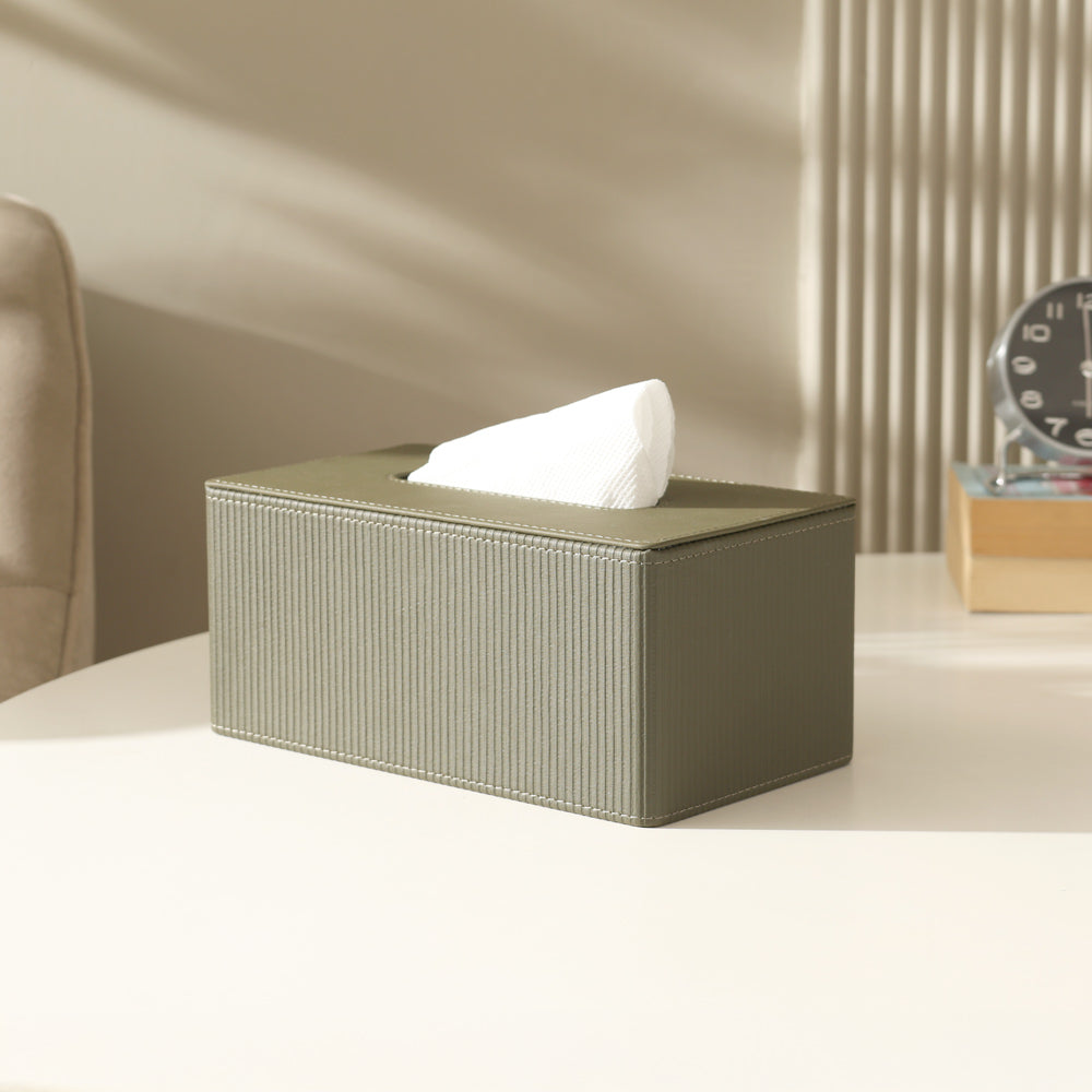 Streak Tissue Box Holder - Olive