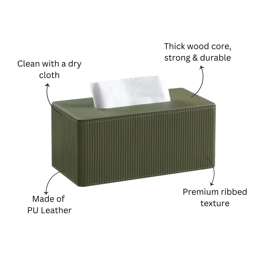 Streak Tissue Box Holder - Olive