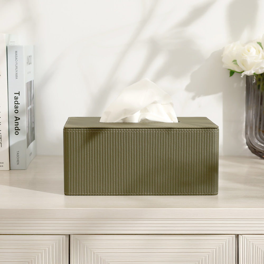 Streak Tissue Box Holder - Olive