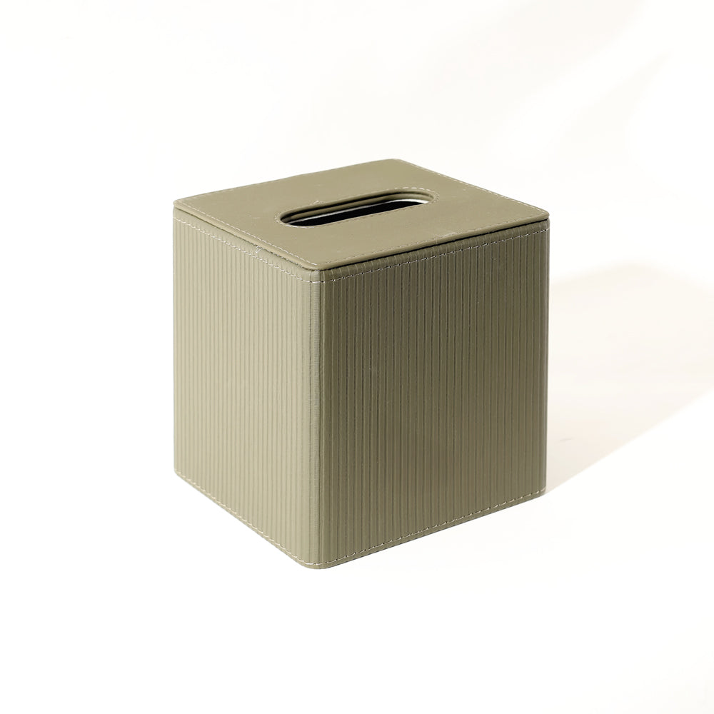 Streak Square Tissue Box Holder - Olive