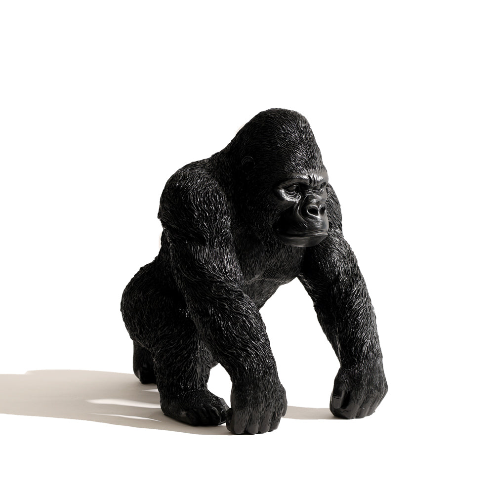 Striding Gorilla Sculpture - Black Brown