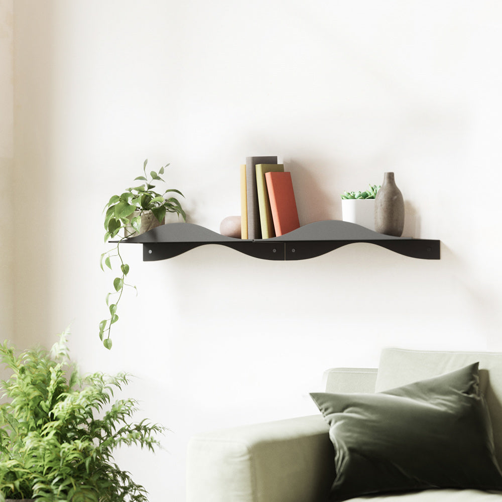 Surf Wall Shelves, Set of 2 - Black