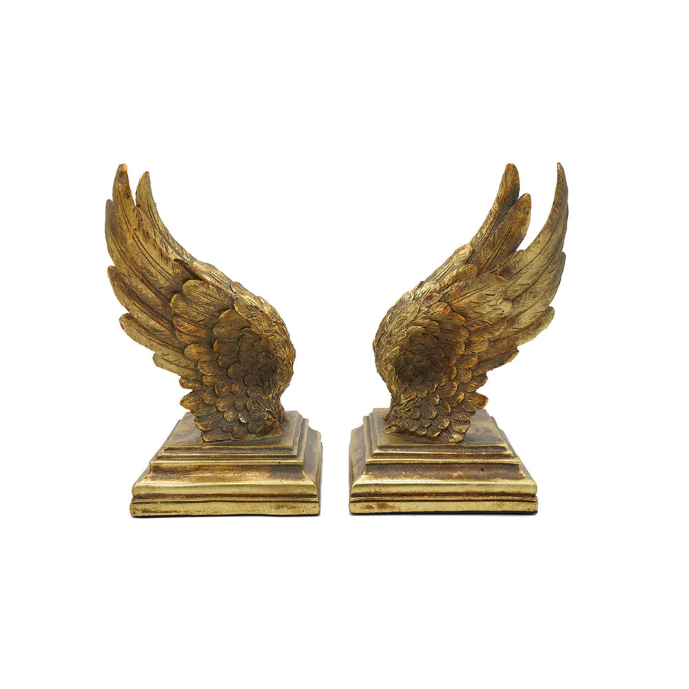 Swan Wings Antique Bookends, Set of 2 - Bronze