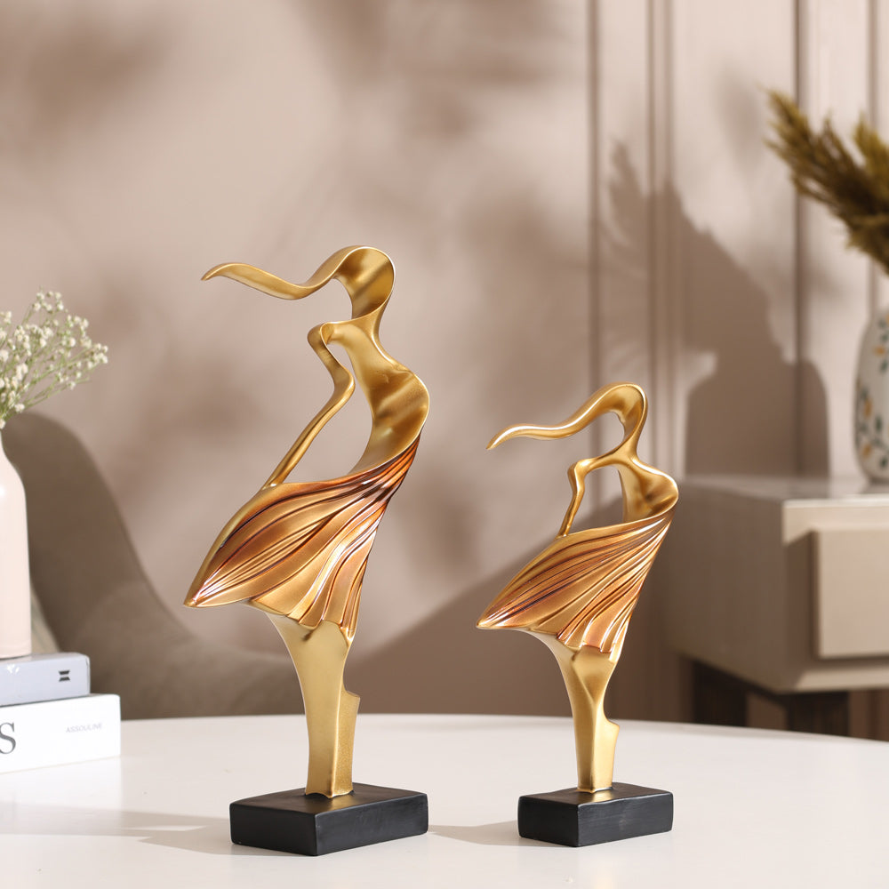 Sway Decorative Sculptures, Set of 2 - Gold