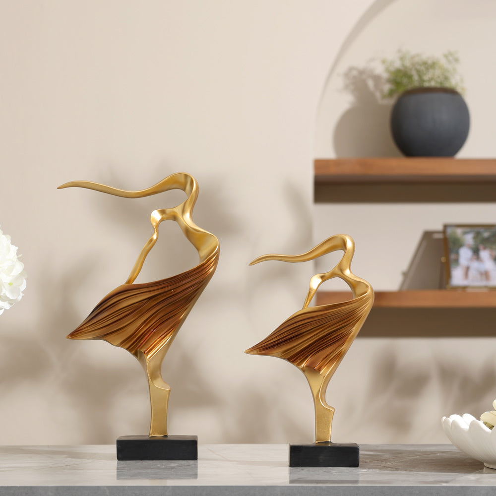 Sway Decorative Sculptures, Set of 2 - Gold