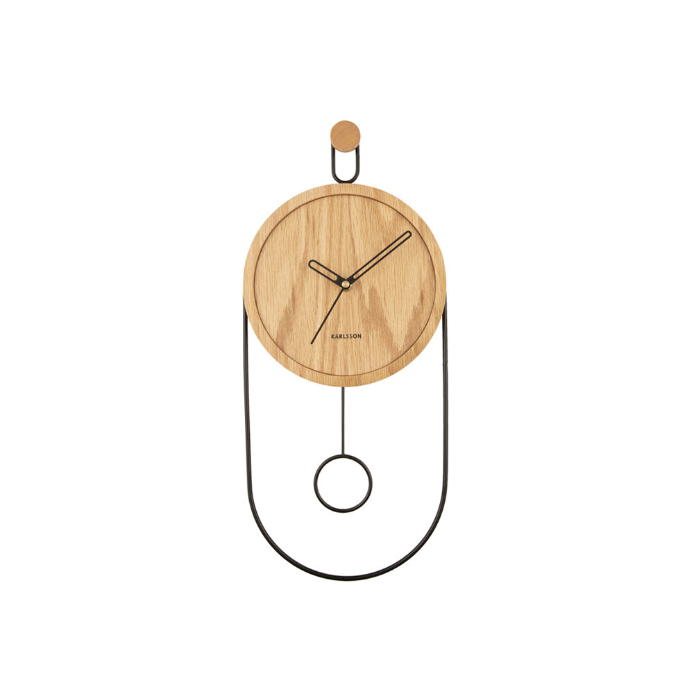 Swing Pendulum Wall Clock - Light Wood