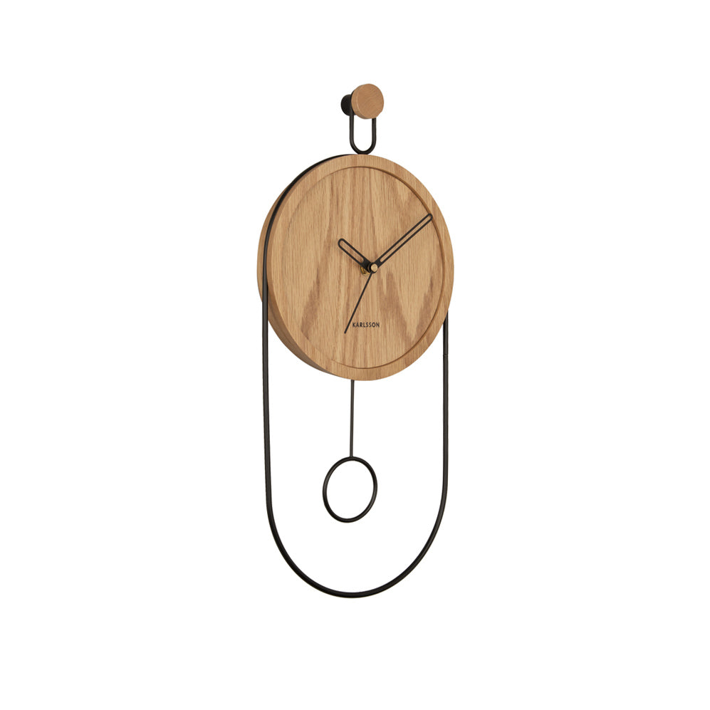 Swing Pendulum Wall Clock - Light Wood