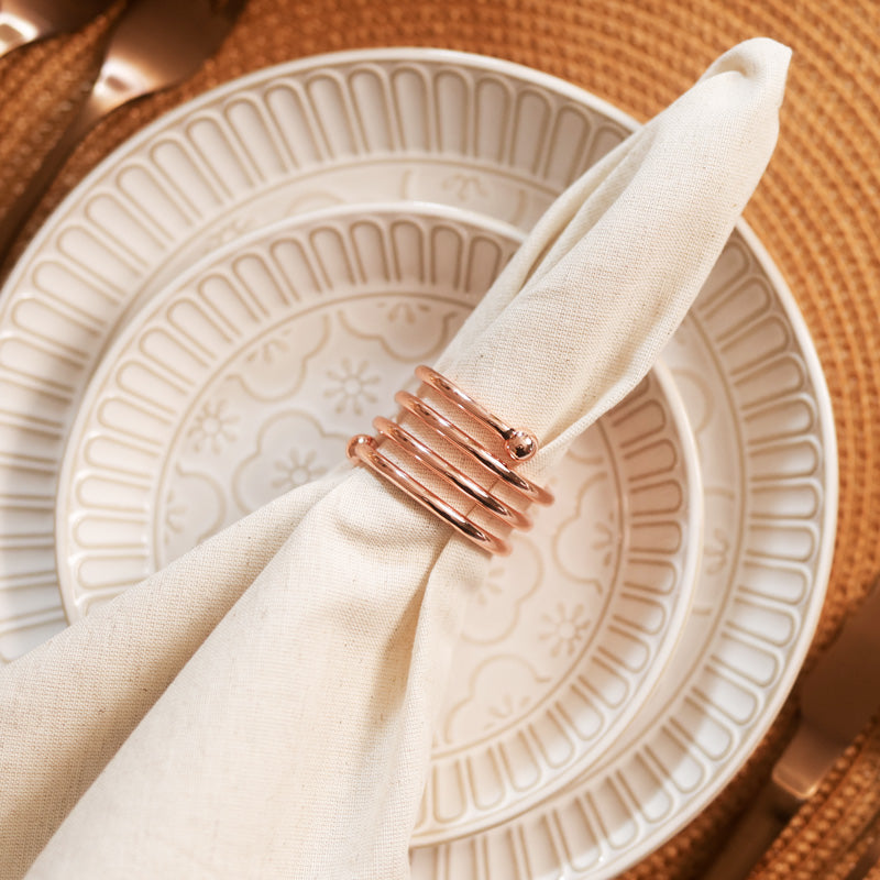 Swirl Metal Napkin Rings, Set of 6 - Copper