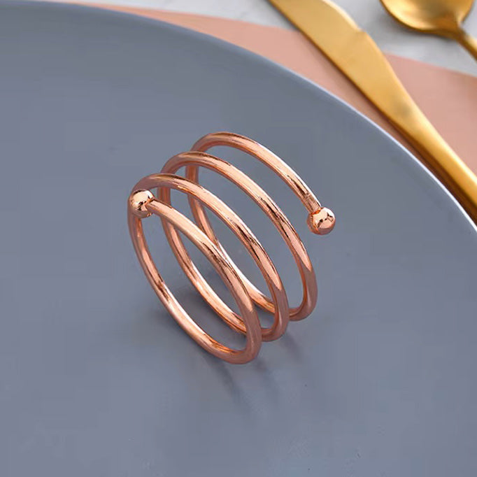 Swirl Metal Napkin Rings, Set of 6 - Copper