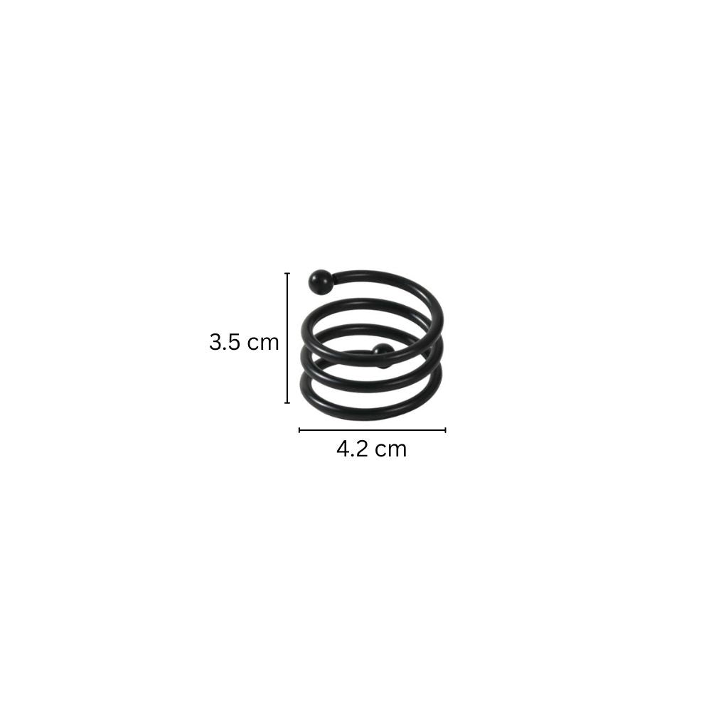 Swirl Metal Napkin Rings, Set of 6 - Black