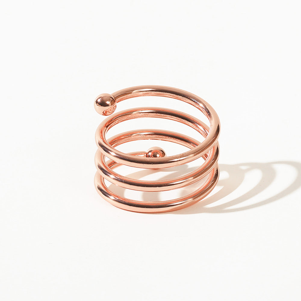 Swirl Metal Napkin Rings, Set of 6 - Copper