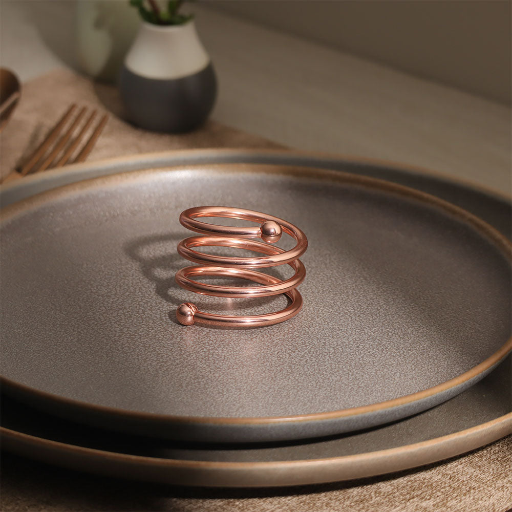 Swirl Metal Napkin Rings, Set of 6 - Copper