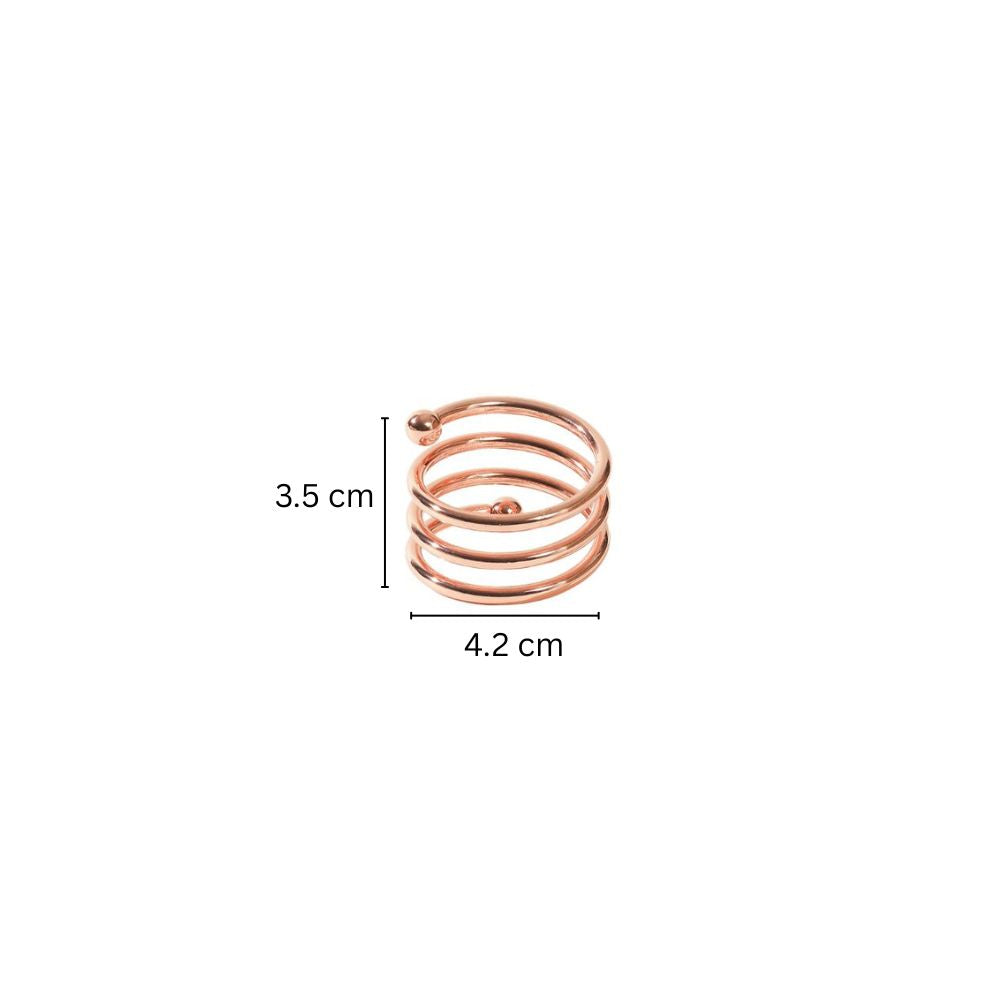 Swirl Metal Napkin Rings, Set of 6 - Copper