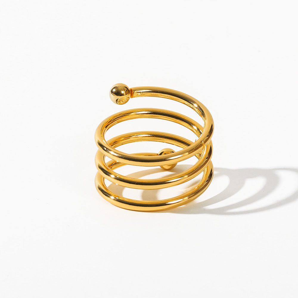 Swirl Metal Napkin Rings, Set of 6 - Gold