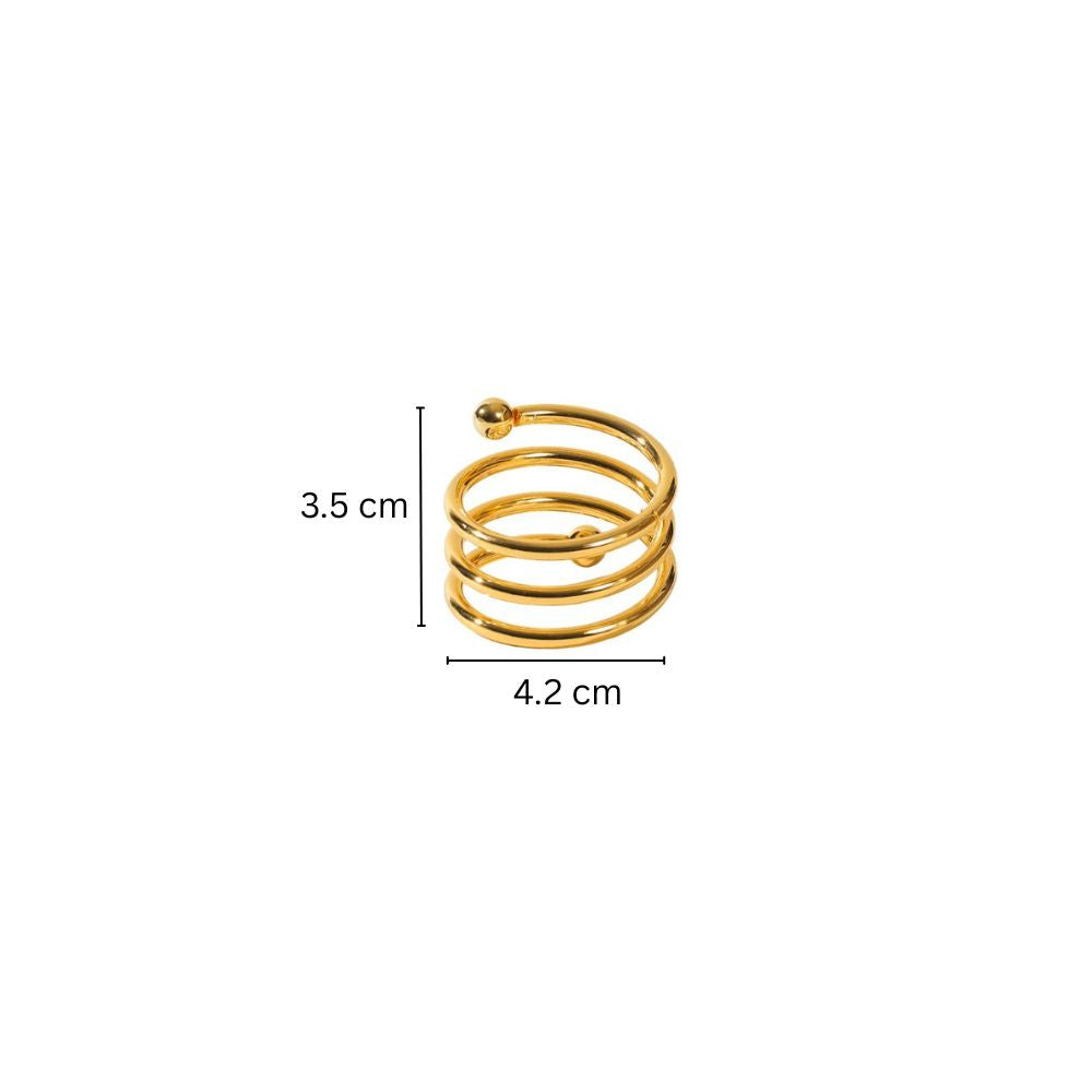 Swirl Metal Napkin Rings, Set of 6 - Gold