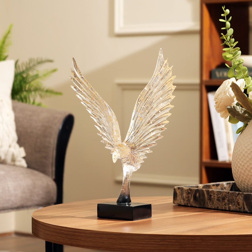 Swooping Eagle Sculpture Large - Speckled Gold