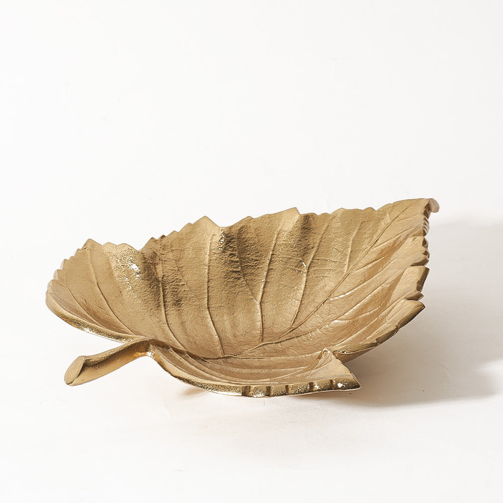 Sycamore Leaf Decorative Bowl Large - Gold