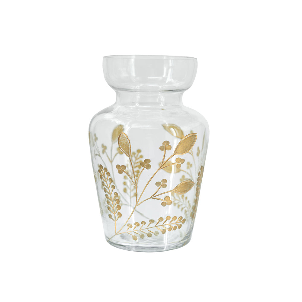 Silva Glass Vase Medium - Green Gold
