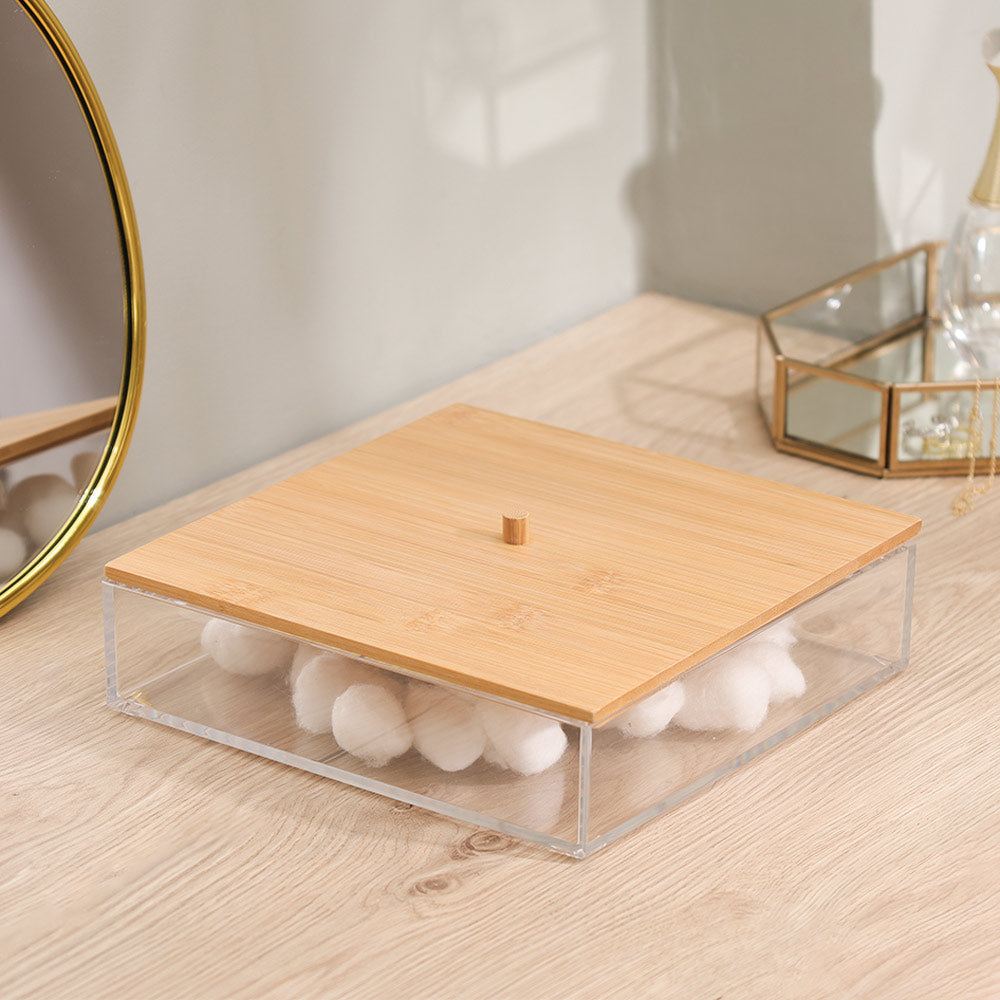 Tabz Square Storage Jar With Bamboo Lid - Large