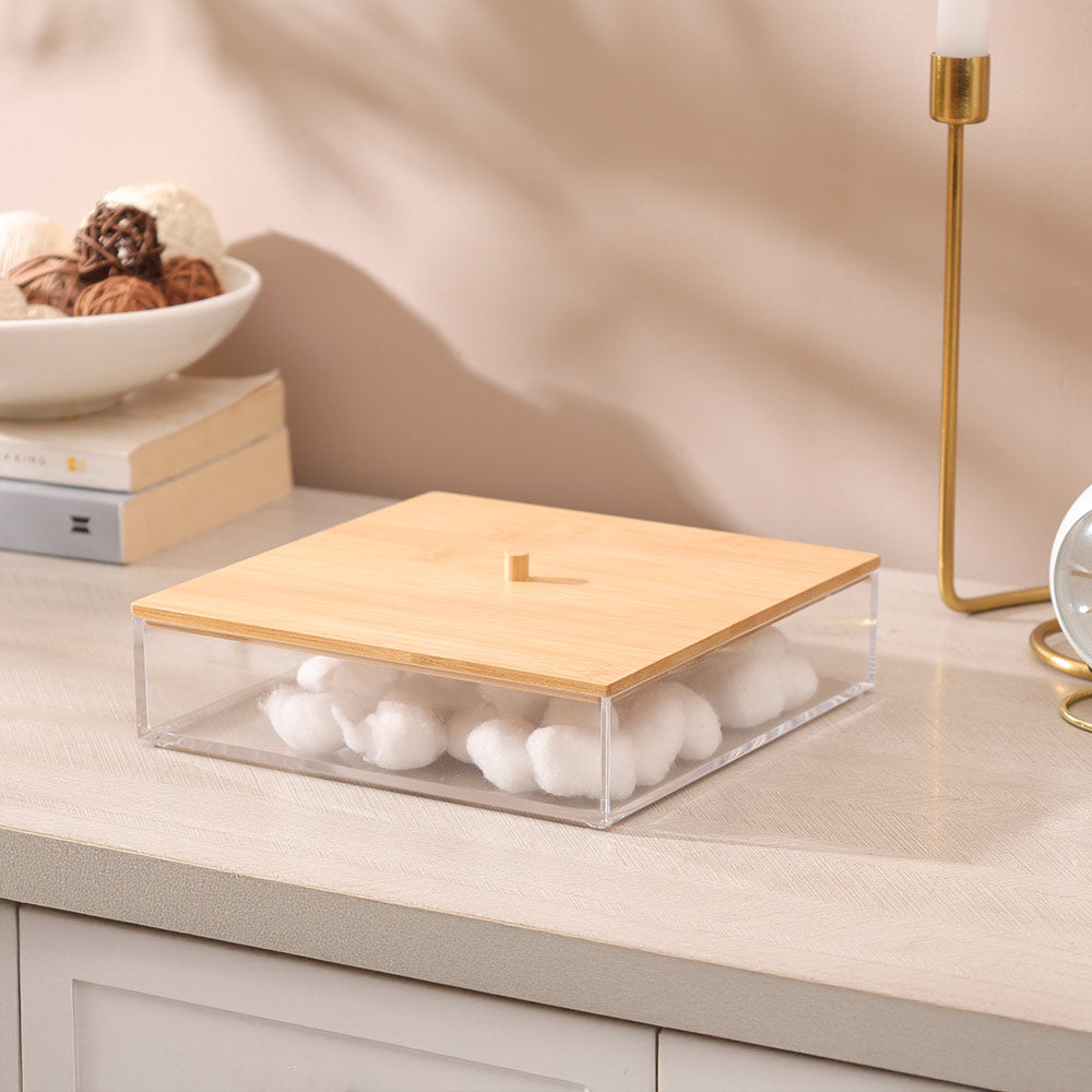 Tabz Square Storage Jar With Bamboo Lid - Large