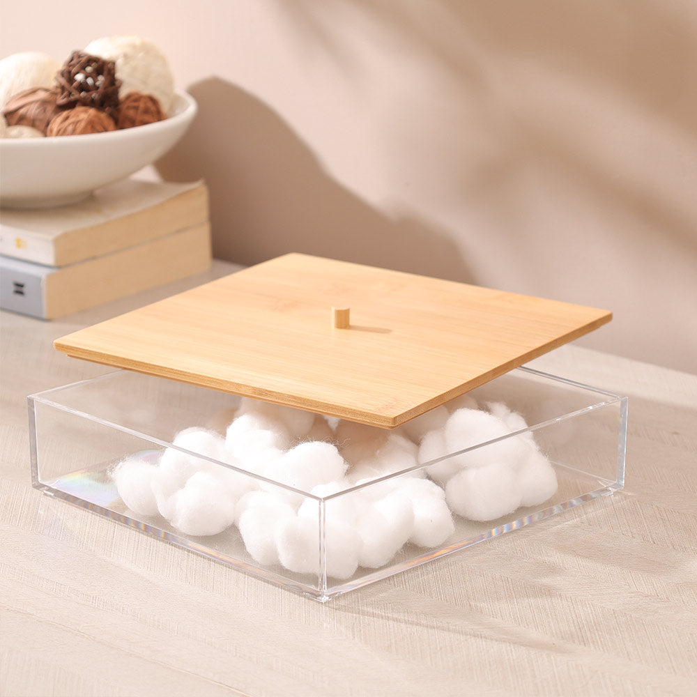 Tabz Square Storage Jar With Bamboo Lid - Large