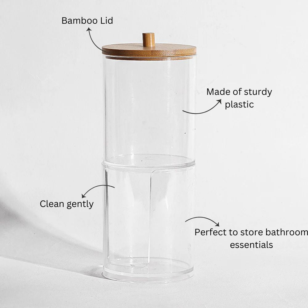 Tabz Duo Round Storage Jar with Bamboo Lid - Small