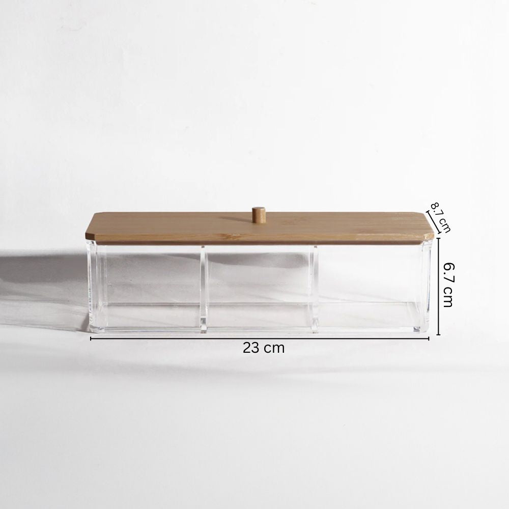 Tabz Trio Rectangular Storage Jar with Bamboo Lid - Medium