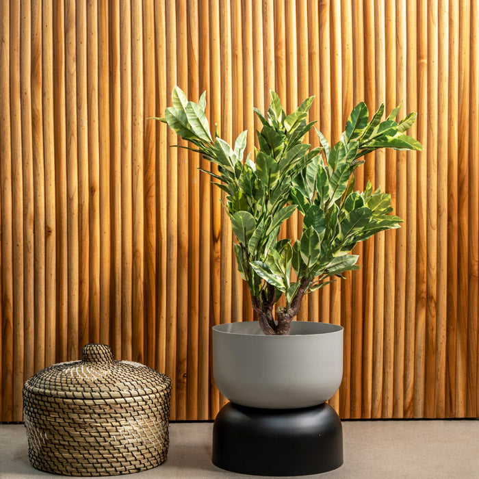 Taro Dual-Toned Planter - Grey and Black