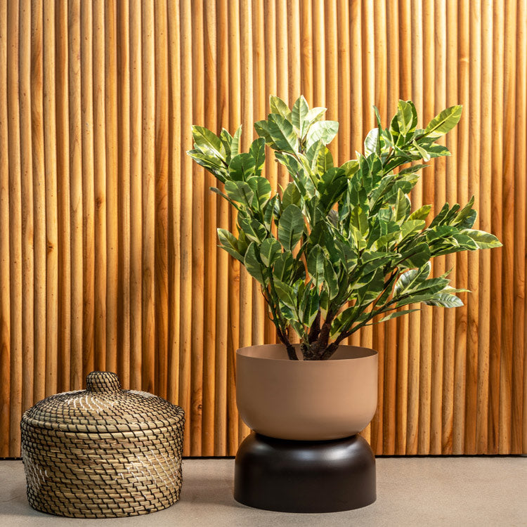 Taro Dual-Toned Planter - Mocha and Brown