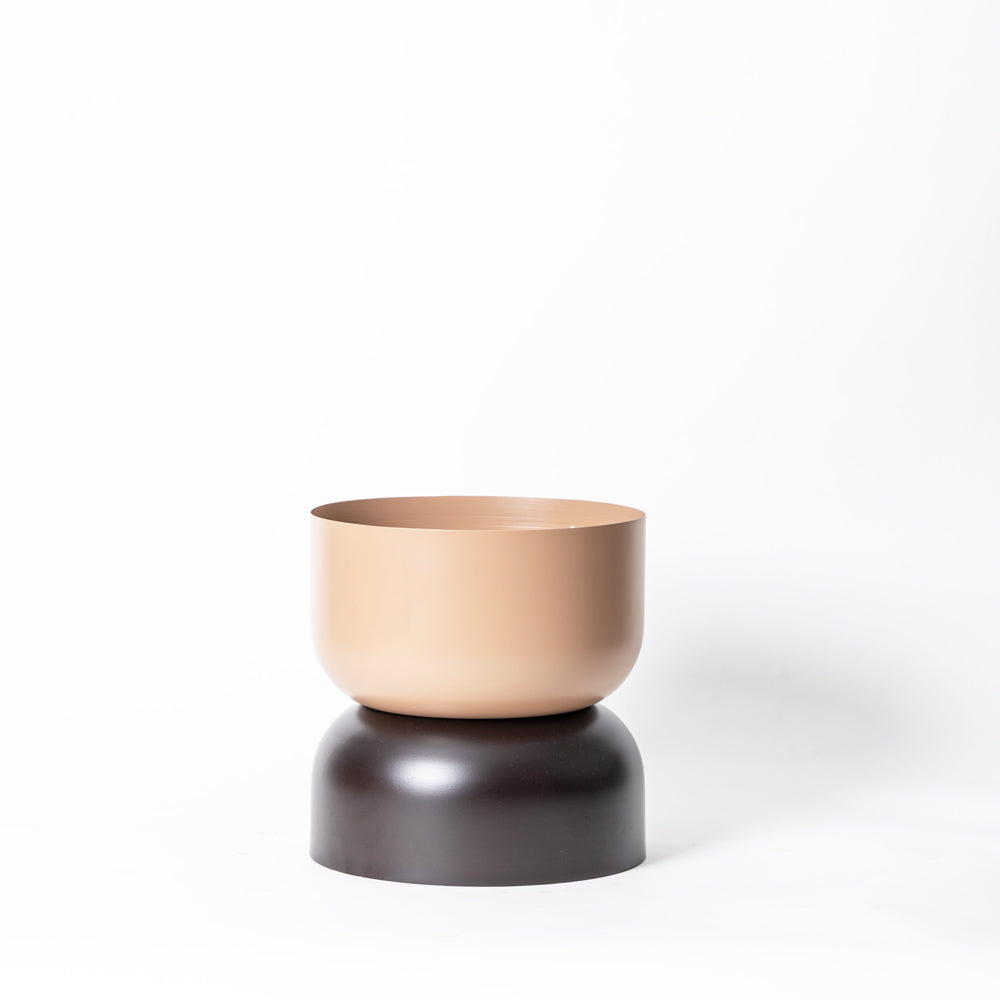 Taro Dual-Toned Planter - Mocha and Brown