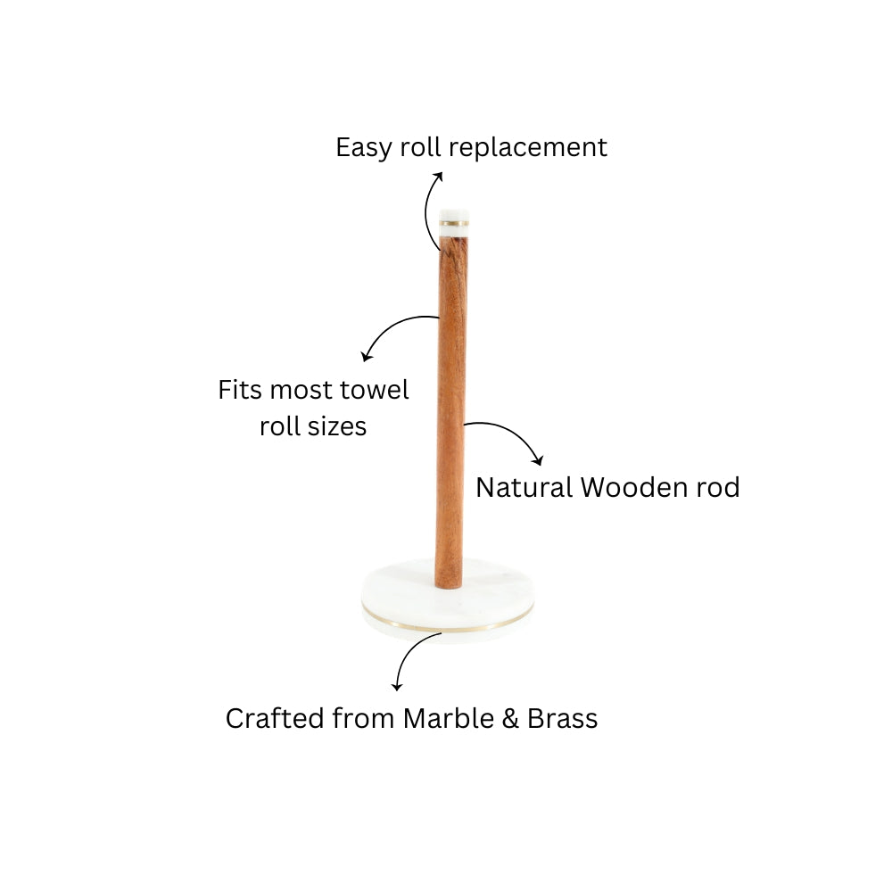 Tarsie Marble Paper Towel Holder - Natural White