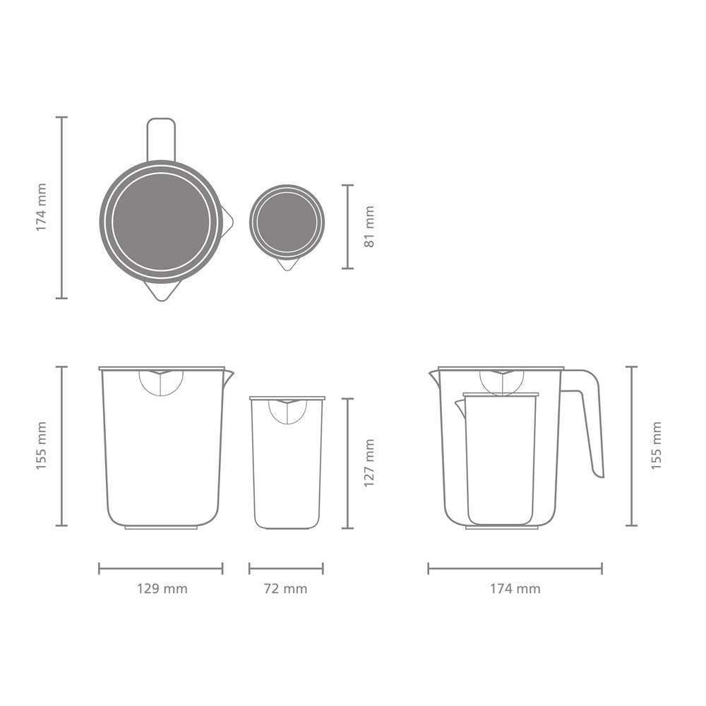 Tasty Plus Measuring Jug, Set of 2