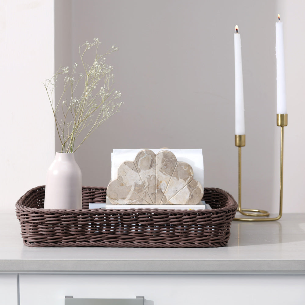 Tate Rectangular Basket Large - Dark Brown