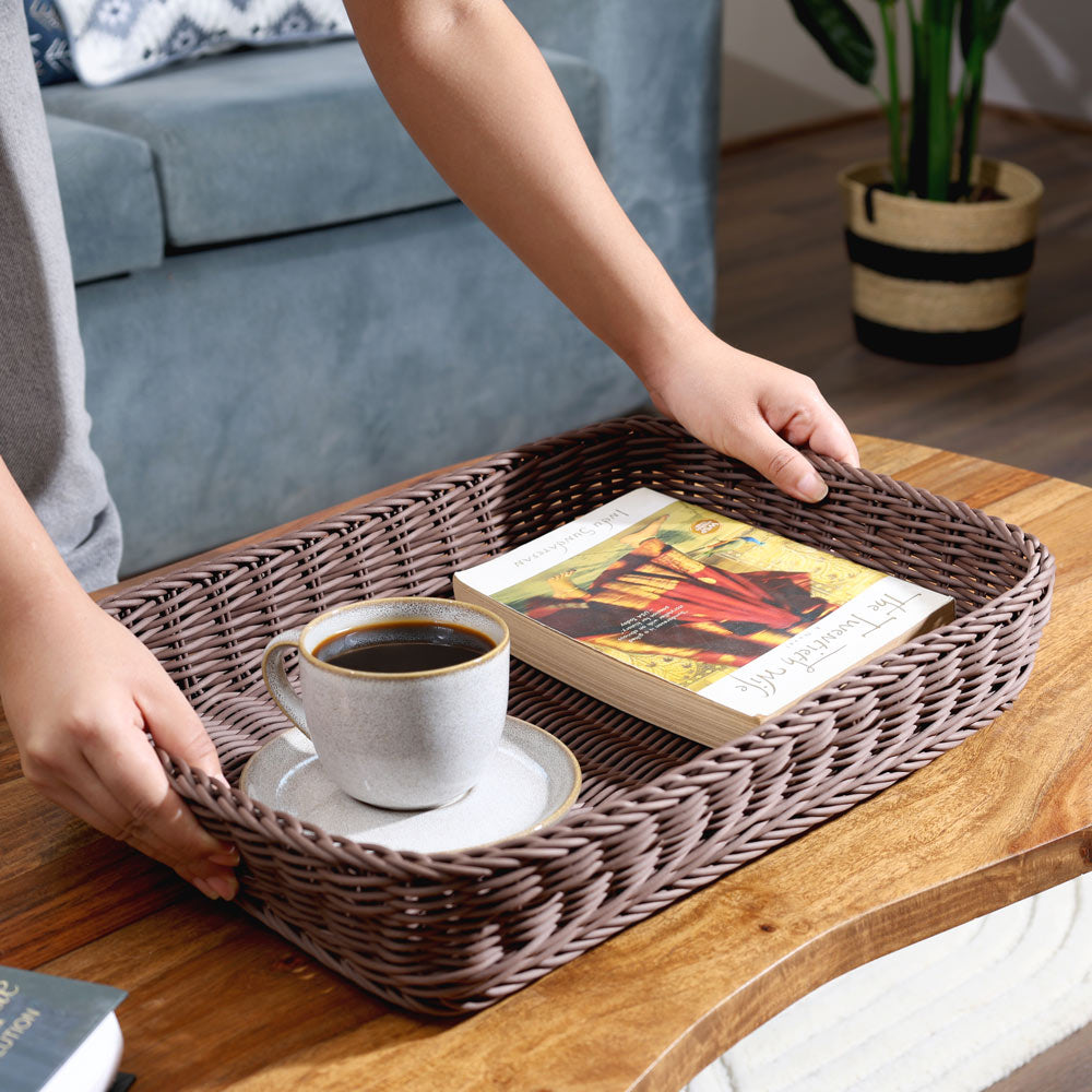 Tate Rectangular Basket Large - Dark Brown