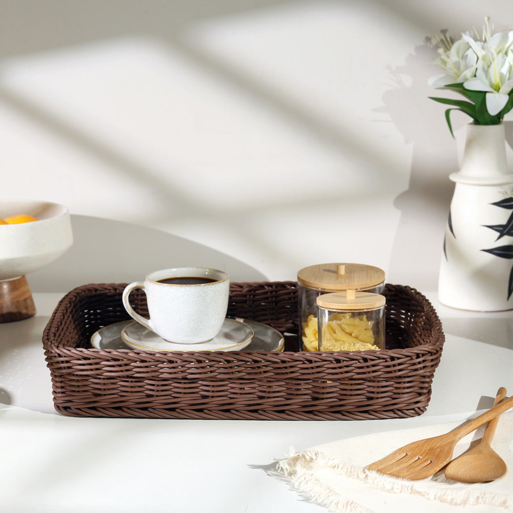 Tate Rectangular Basket Large - Dark Brown