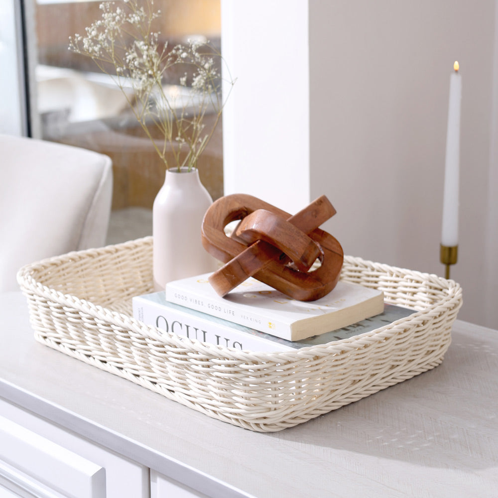 Tate Rectangular Basket Large - Ivory