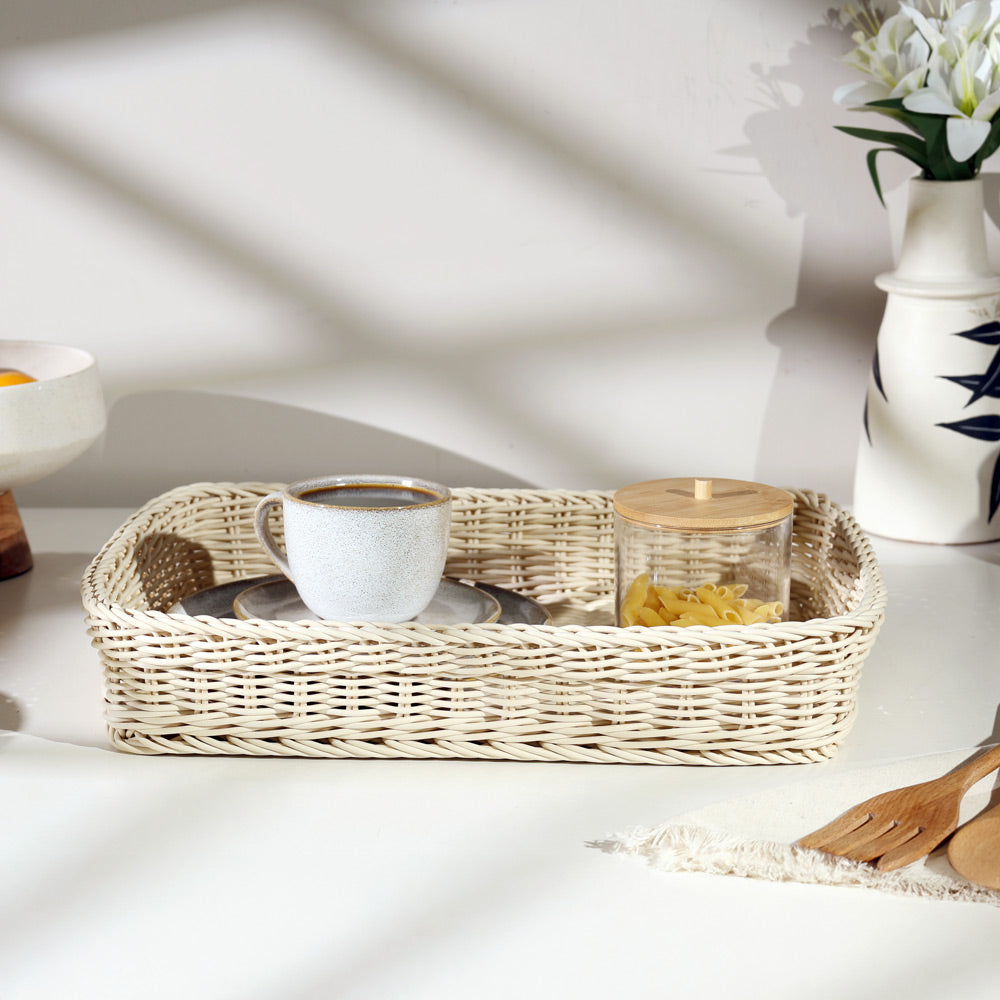 Tate Rectangular Basket Large - Ivory