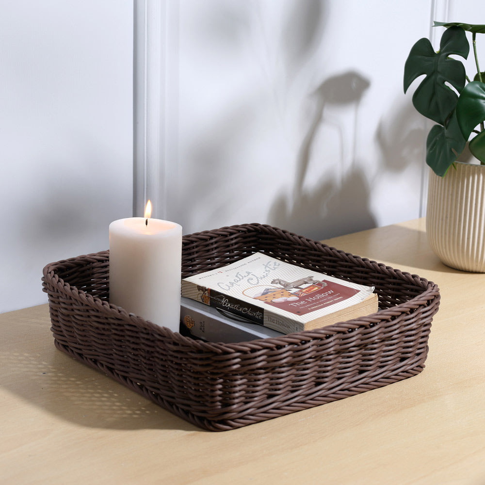 Tate Square Basket Medium - Dark Brown