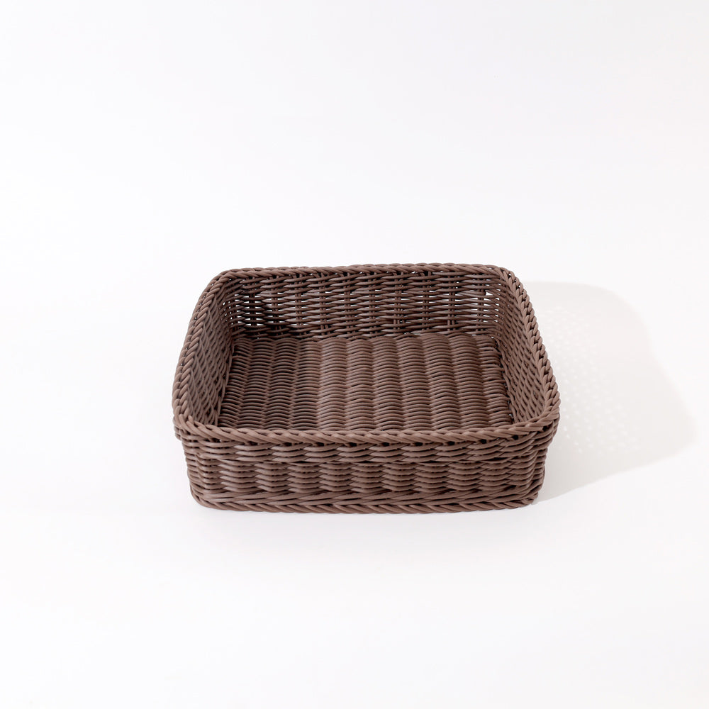 Tate Square Basket Medium - Dark Brown