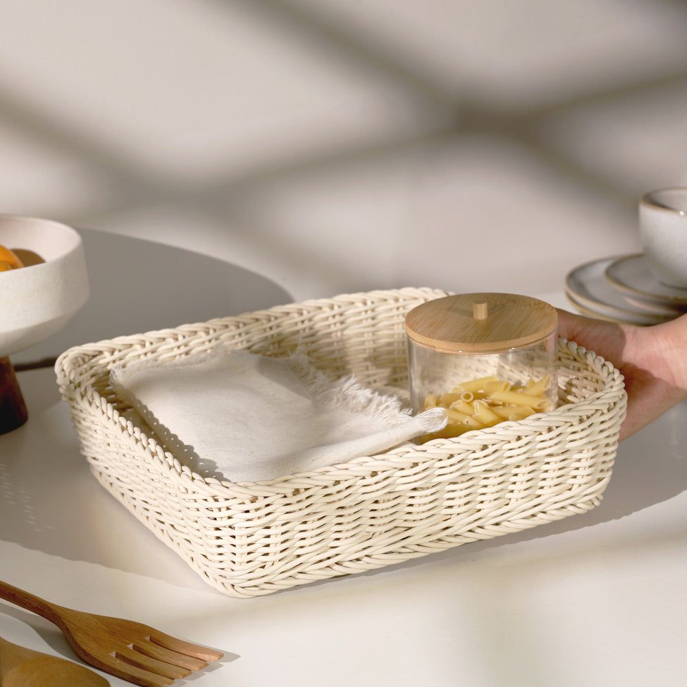 Tate Square Basket Medium - Ivory