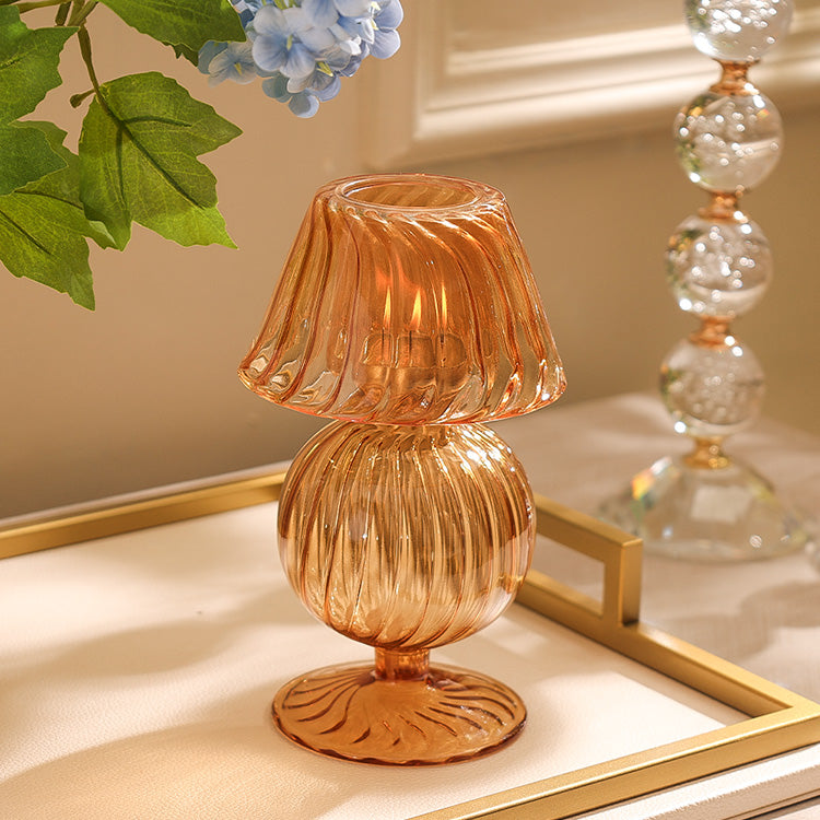 Tavira Glass Tealight Holder Lamp - Ginger