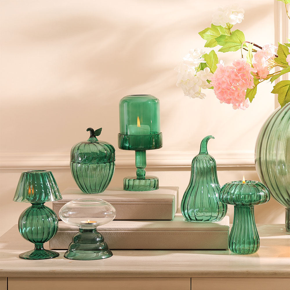 Butternut Squash Glass Sculpture - Teal