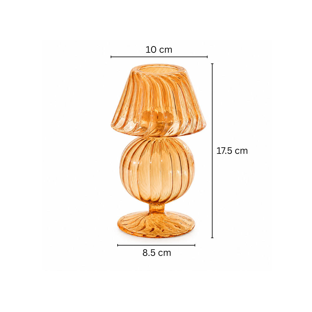 Tavira Glass Tealight Holder Lamp - Ginger