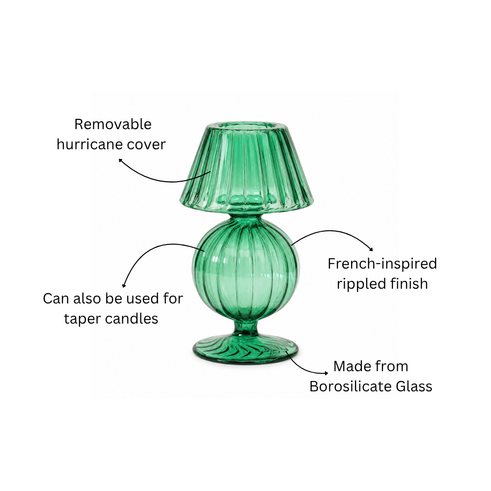 Tavira Glass Tealight Holder Lamp - Teal