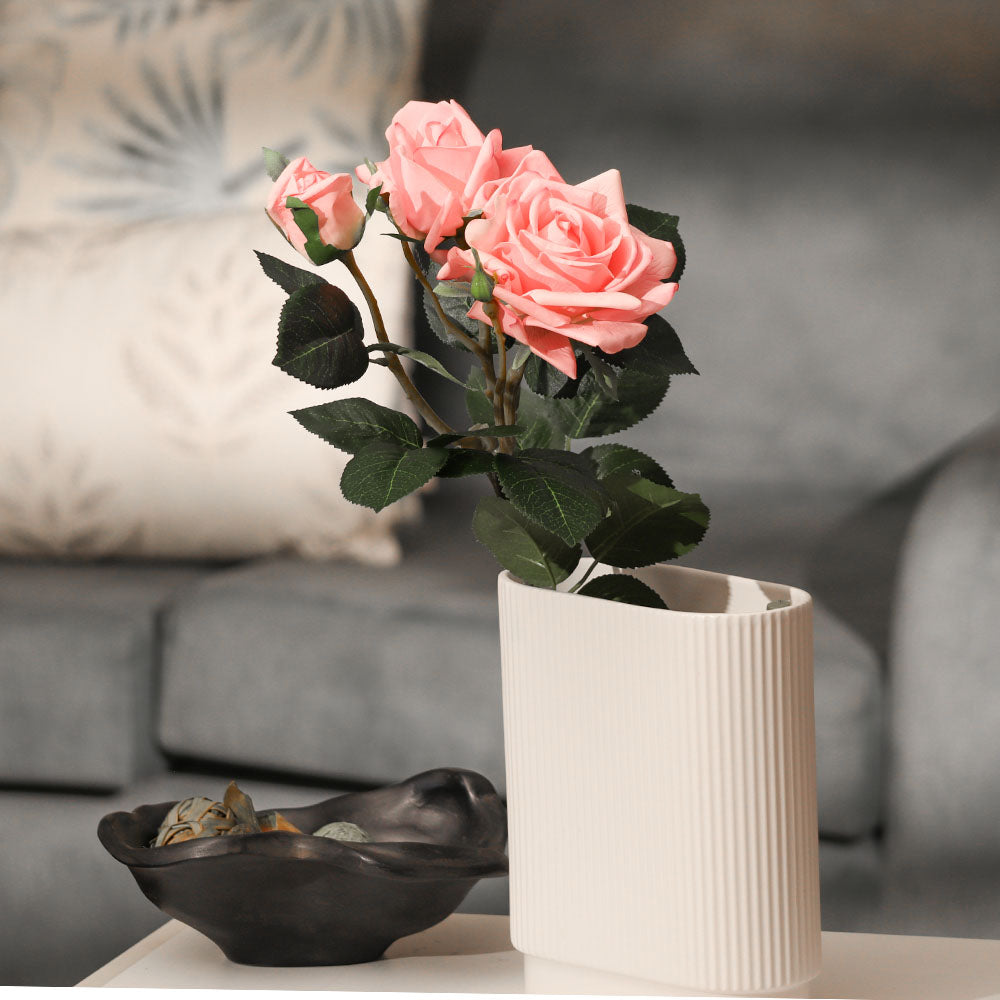 Tea Rose Faux Stem - Light Pink